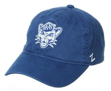 BYU BRIGHAM YOUNG COUGARS NCAA RELAXED SCHOLARSHIP STRAPBACK WASHED CAP HAT NWT 
