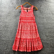 Target Womens Dress Size 8 Red White Paisley Sleeveless A-line Scoop Neck