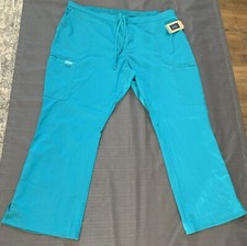 Cherokee Workwear Women  sScrub Pants Teal/B 3XL 5 pkt New W/Tag