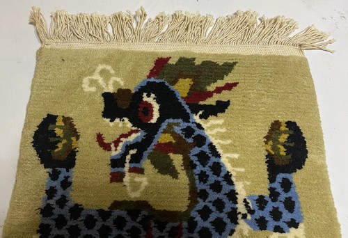Vintage Art Deco Tibetan Meditation Wool Woven Dragon Rug BEAUTIFUL!🆓🇺🇸🚢 - Picture 6 of 17