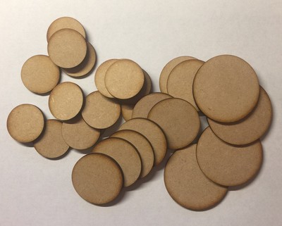 Runde Kreis Basen 3 mm Laser Cut Mdf 25 mm (2,5 cm) Wargames Bolt Action