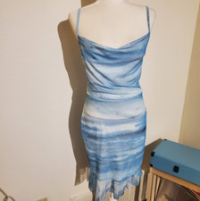 Boohoo Light Blue Cowl Neck Mini Dress Size Large