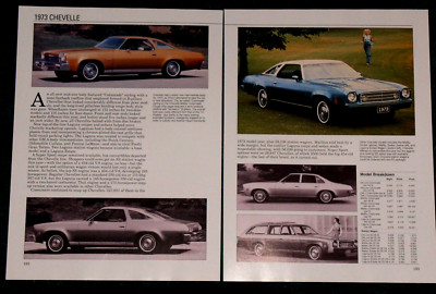 1973 Chevy Chevelle Spec Sheet 73 Malibu Laguna Deluxe Wagon Colonnade Coupe