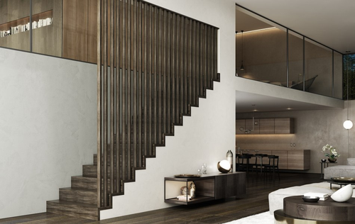Indoor Balustrade Wall Staircase Railing Wooden Strip Metal Tube Metal Profile - Picture 2 of 22