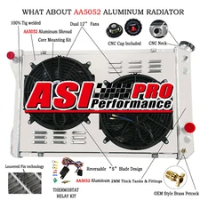 4 ROW RADIATOR SHROUD FAN FOR 82-92 86 CHEVY CAMARO/PONTIAC FIREBIRD TRANS AM V8