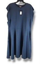 City Chic Plus Size Frill Shoulder Dress Navy Size XL