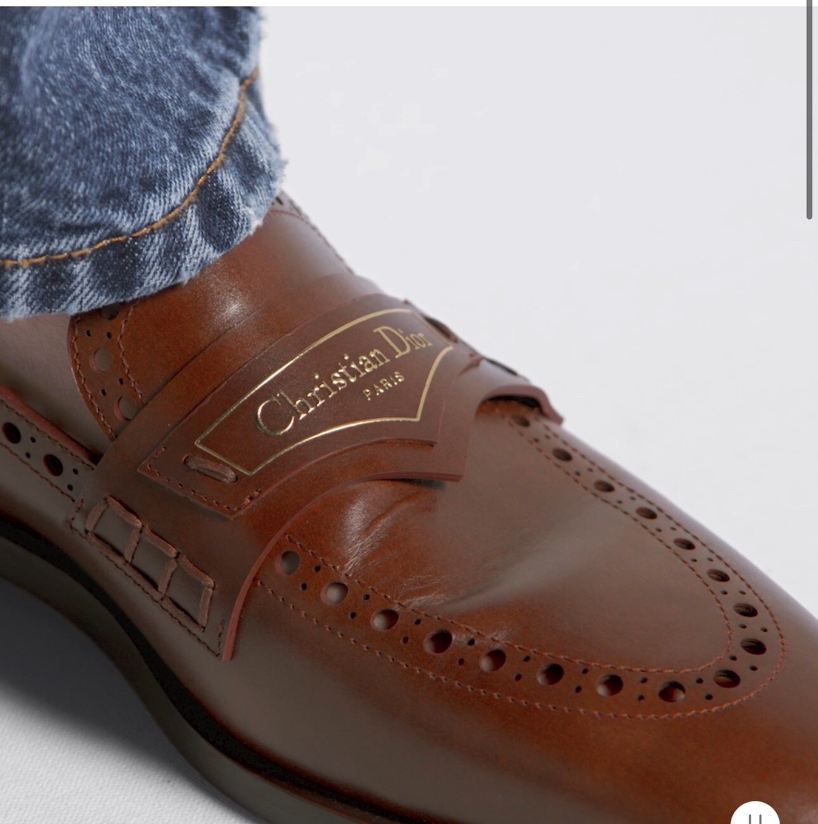 DIOR BOY LOAFER IN BROWN CALFSKIN. SIZE US 8.5 / FRA 38.5