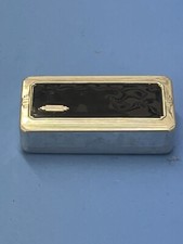 Vtg Antique Shaving Brush Case Metal. beautiful Early P iece W/Open Monogram.