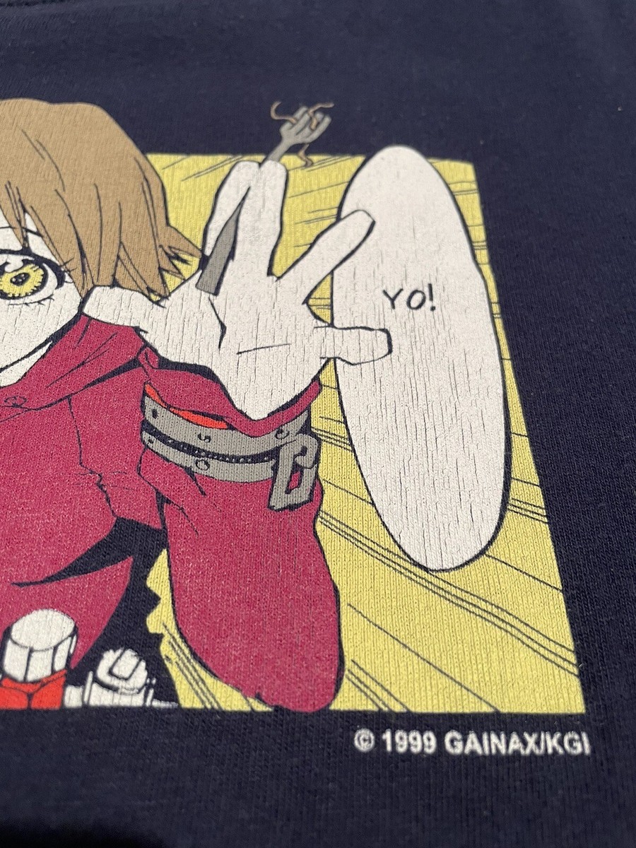 100% Authentic FLCL Fooly Cooly T-Shirt Blue Broccoli ANIME RARE