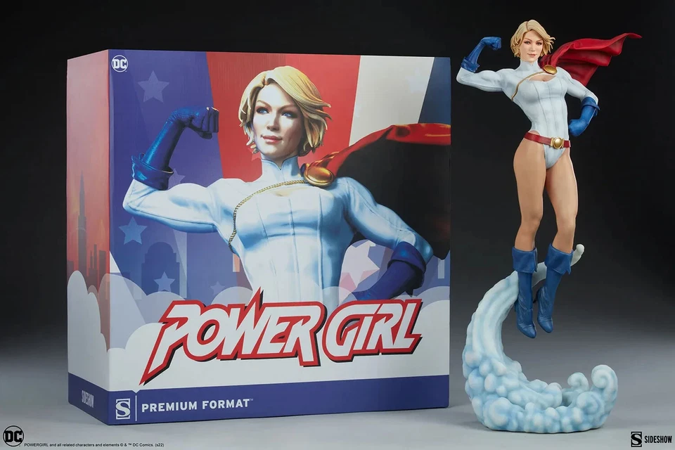 SIDESHOW COLLECTIBLES POWER GIRL FORMATO PREMIUM VERSIÓN EXCLUSIVA ESTATUA SELLADA Foto 2 de 4