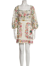 Farm Rio Dress Size M Short-Sleeve Embroidered Floral Mini