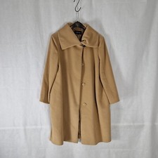 Ladies Coat Size 16 Jaeger Camel Angora Wool Blend High Quality