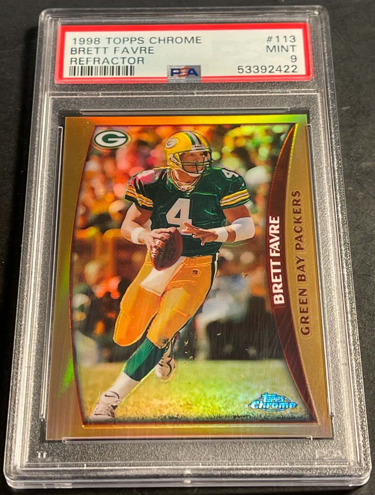 1998 BRETT FAVRE TOPPS CHROME REFRACTOR #113 PSA 9 PACKERS HOF (422)