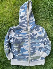 hanna andersson hoodie Camouflage Blue Sherpa Lined size 100 4 
