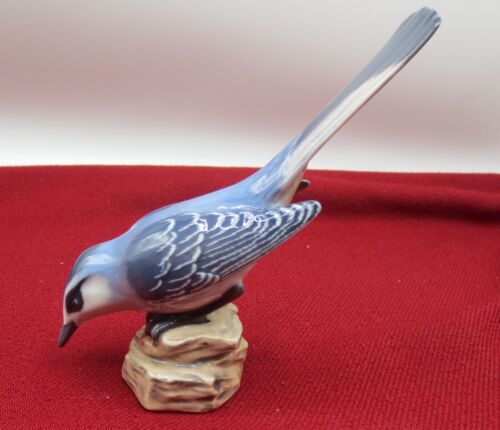 Vintage  Dahl Jensen Porcelain Figurine # 1248 (Wagtail Bird Signed) - Picture 1 of 8