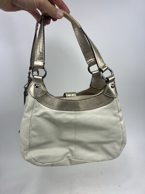 COACH F17219 Soho Lynn Metallic Leather Hobo Gold Shimmer