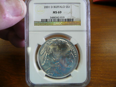 2001 D Buffalo $1 MS 69 バッファロー 銀貨 アメリカ 2001-D American Buffalo Commemorative Silver $1 NGC MS69 MS-69 | eBay