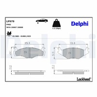 Delphi Bremsbelagsatz Scheibenbremse LP979 FüR Vw Skoda 80 6V5 6K1 Polo Seat 86C