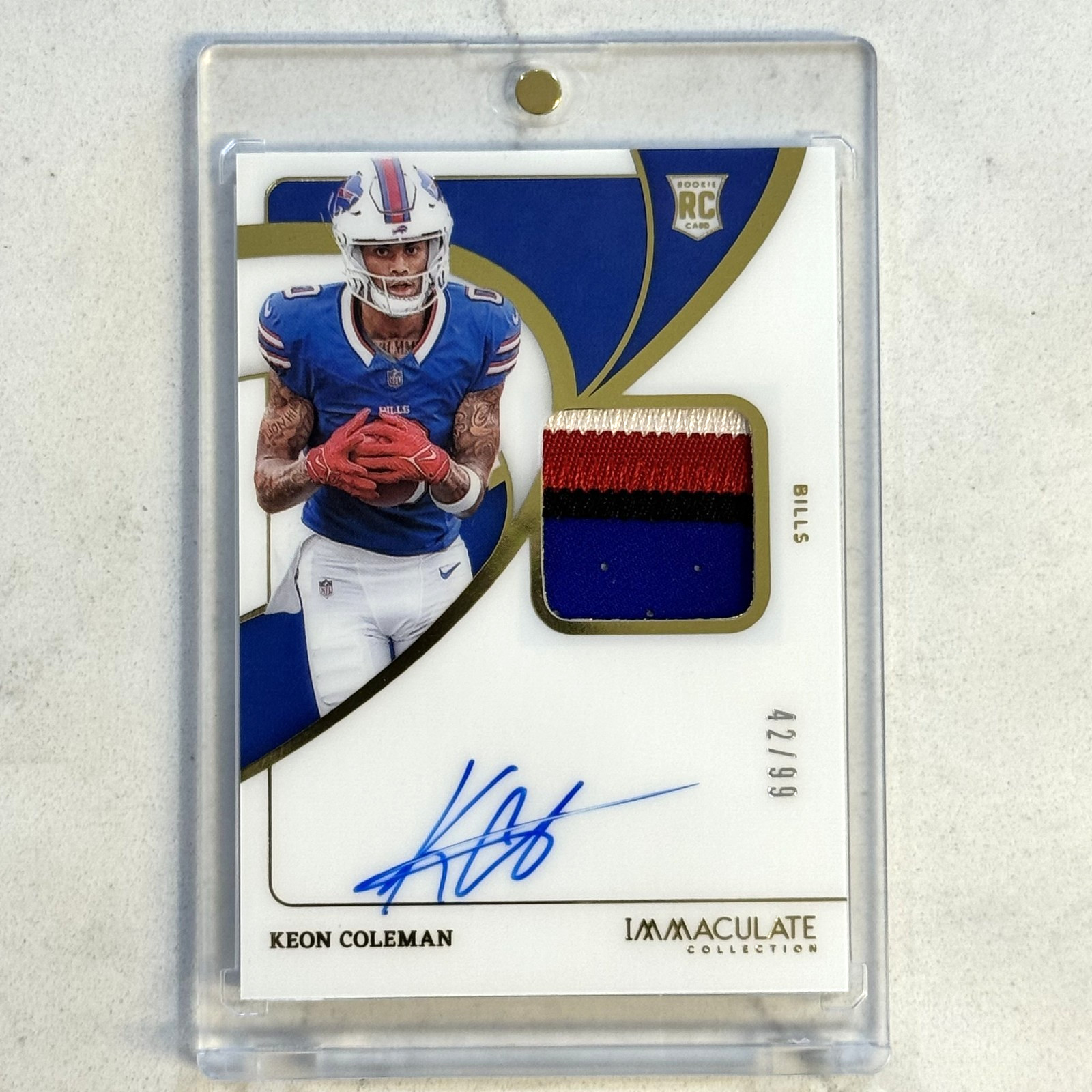 2024 Panini Immaculate KEON COLEMAN 42/99 Rookie RC Patch Auto SP #117