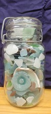3lb 11oz Authentic Japanese Sea Glass  Pottery Lot w/ Antique Atlas E-Z Jar