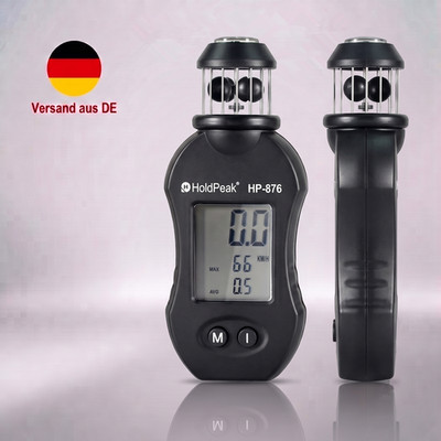 Digitales Anemometer 42m/s(93mph) 5Einh Kompass Windchill LCD 8TageDaten Max/Avg