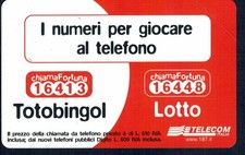 GIAN - Telecom   "Chiamafortuna TotoBingo"  Golden n. 1410   Nuova Perfetta Magn