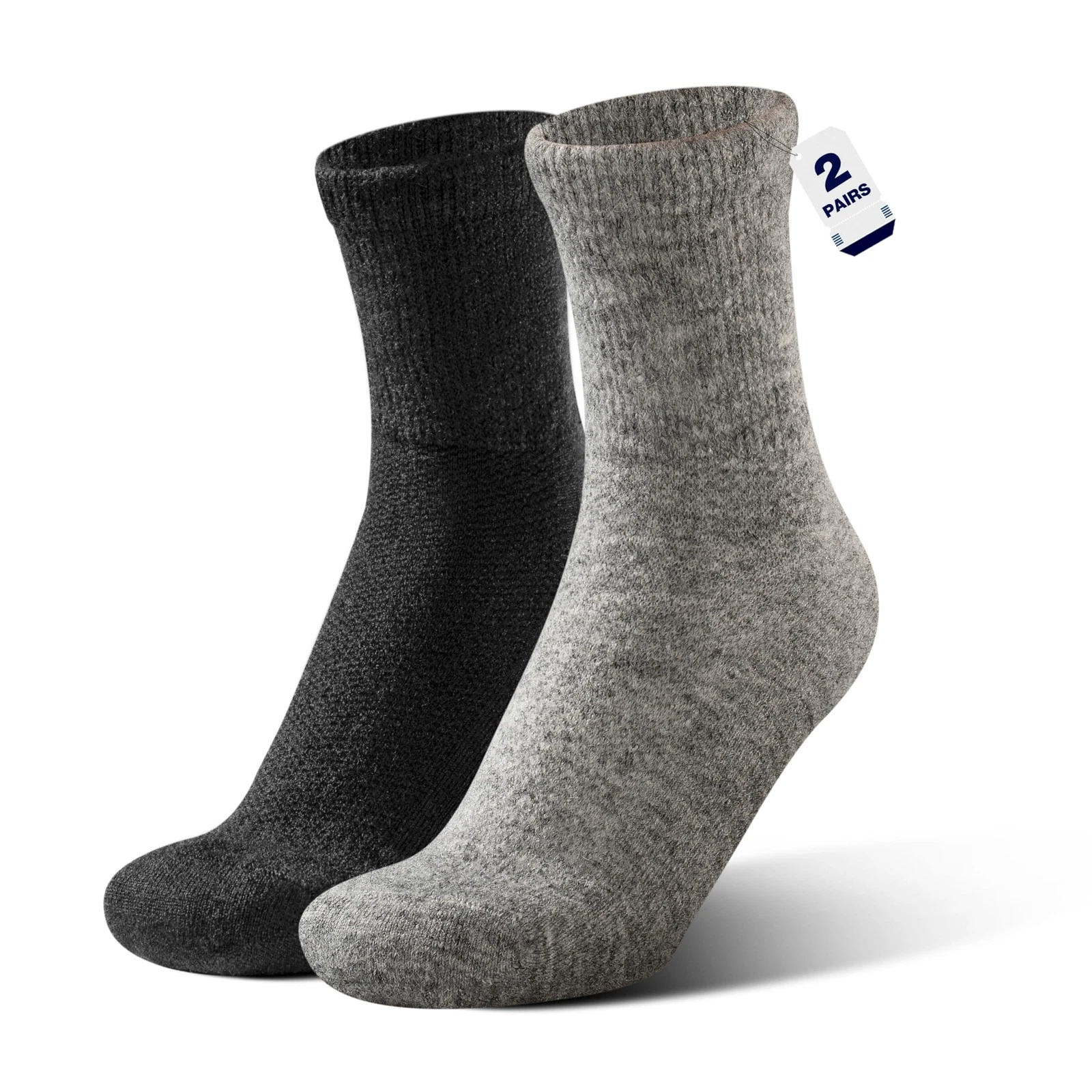 Alpaca Wool Diabetic Socks for Men Non Binding Wide Loose Thick Warm Soft Sea...