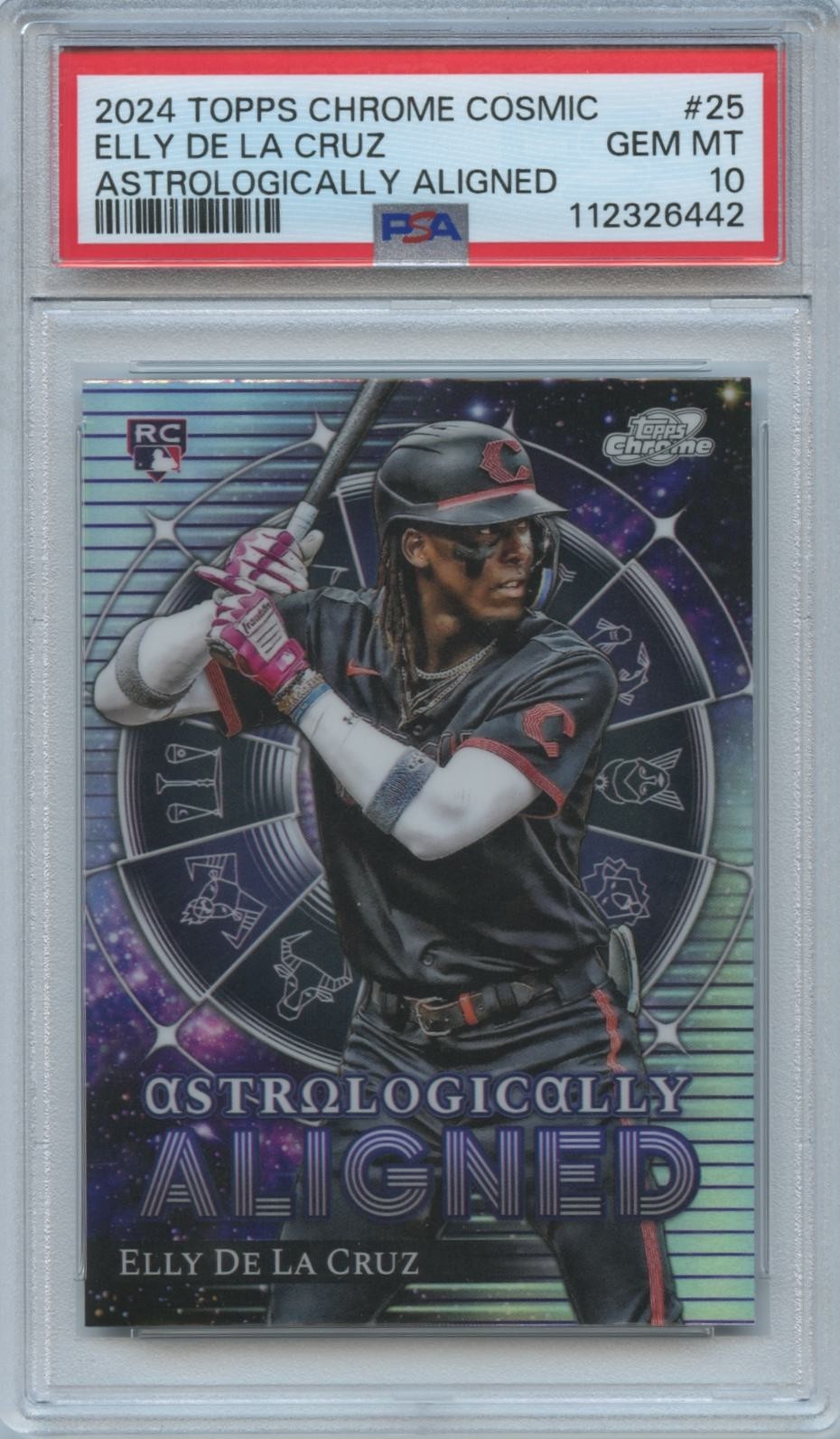 Elly De La Cruz 2024 Topps Chrome Cosmic Astrologically Aligned RC Reds PSA 10