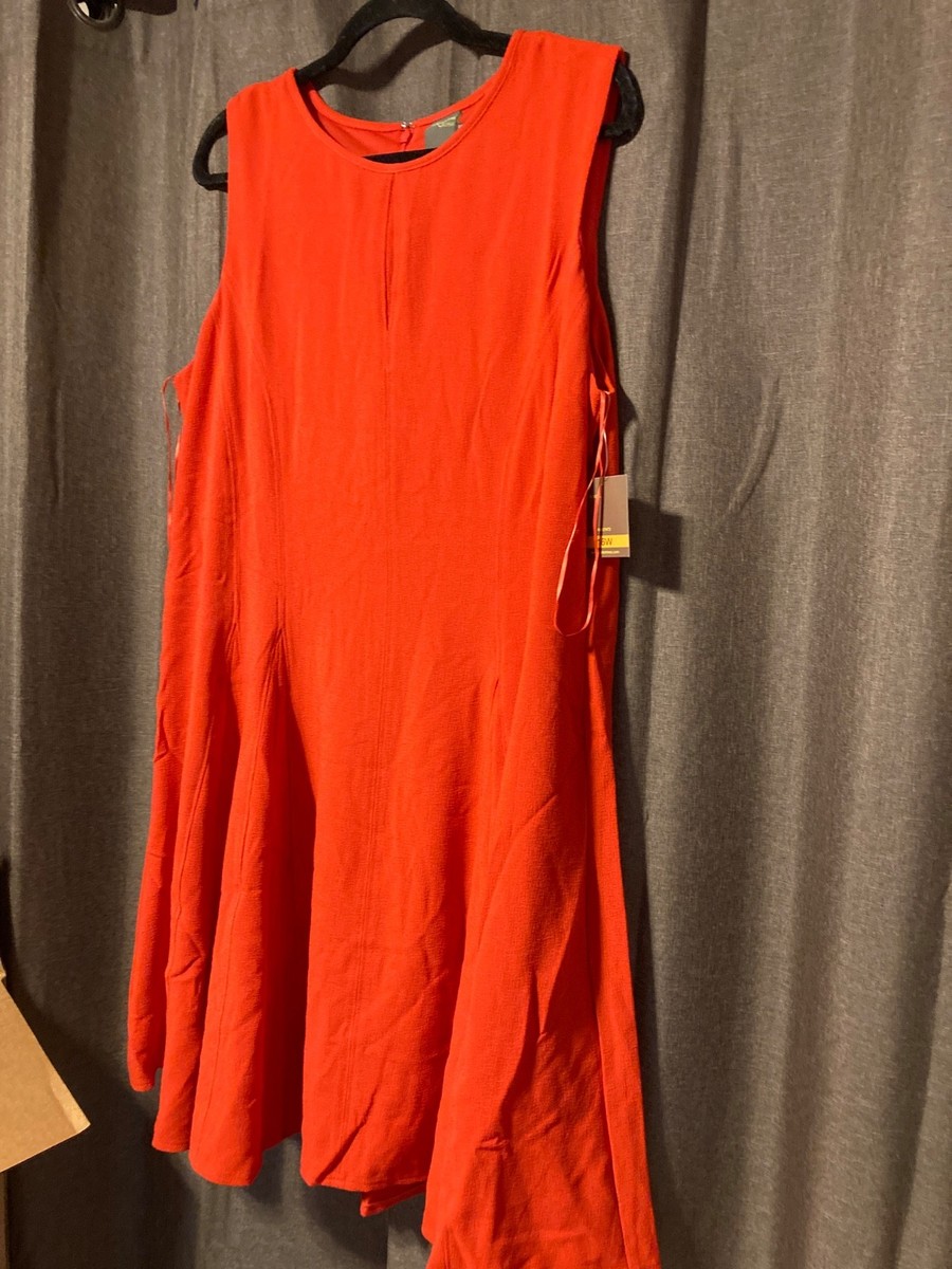 red dress size 16w Cassie LIZ Plus Size Maxi Dress V Neck Plaid Red Dress with Elastic Waist Curvy Silhouette with Pockets Long Sleeve Loose Fit Fashion Midi Dress XL