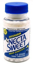 Necta Sweet Saccharin Tablets, 1/2 Grain, 1000 Tablet 1000 Count Pack of 2 