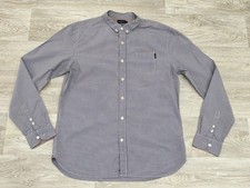 Paul Smith Long Sleeved Micro Check Shirt Size Large L Burgundy Classic Fit 