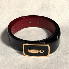 ZILLI Scatola Cintura in Pelle di Vitello Larghezza 2,8 cm Lunghezza 100 cm Nero Rosso
