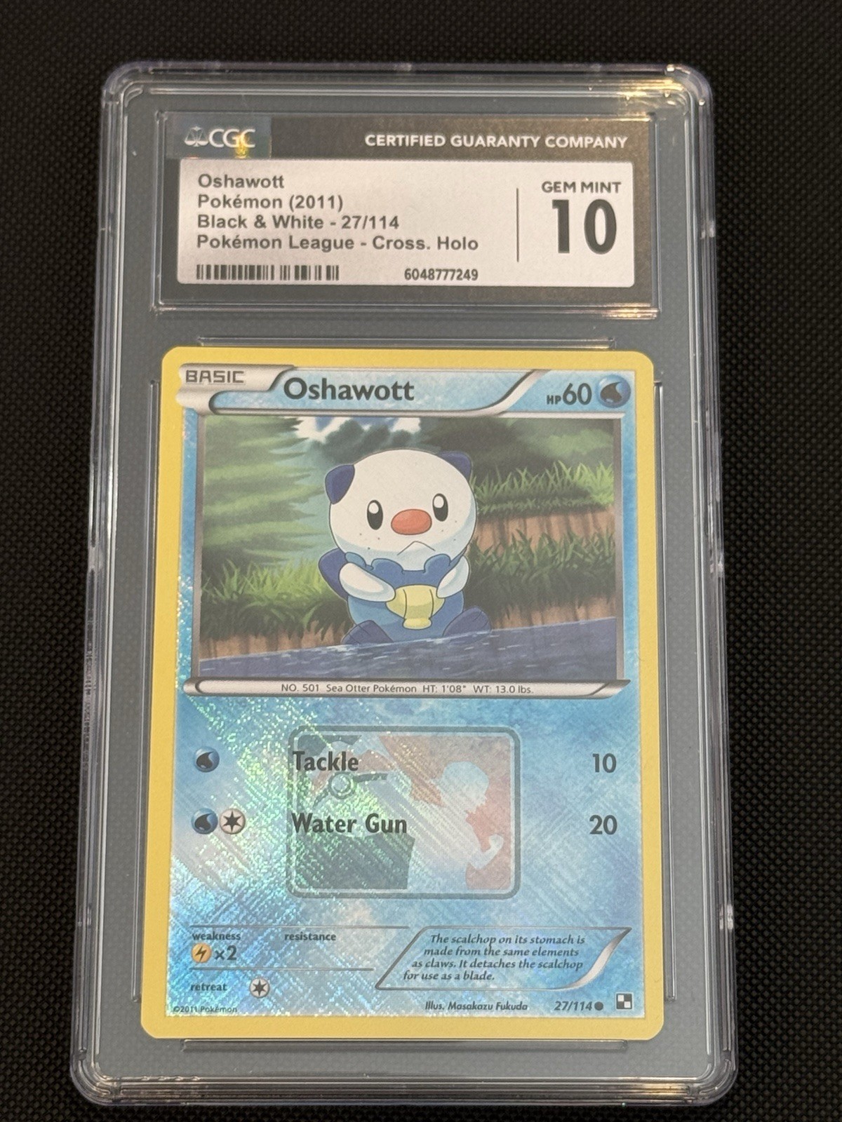 Pokemon Oshawott #27 Cross Holo Pokemon League CGC 10