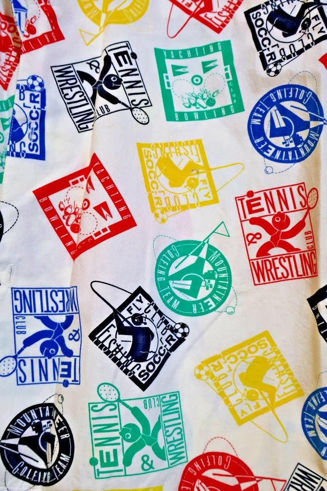 Esprit Sports Vtg Short-Sleeve Shirt Novelty Pop Art Print Multicolor 80s Sz S - Image 4 of 4