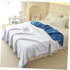 Double Sided Cashmere Blanket, Throw Blanket for Couch, 60"x80"-Blanket Blue