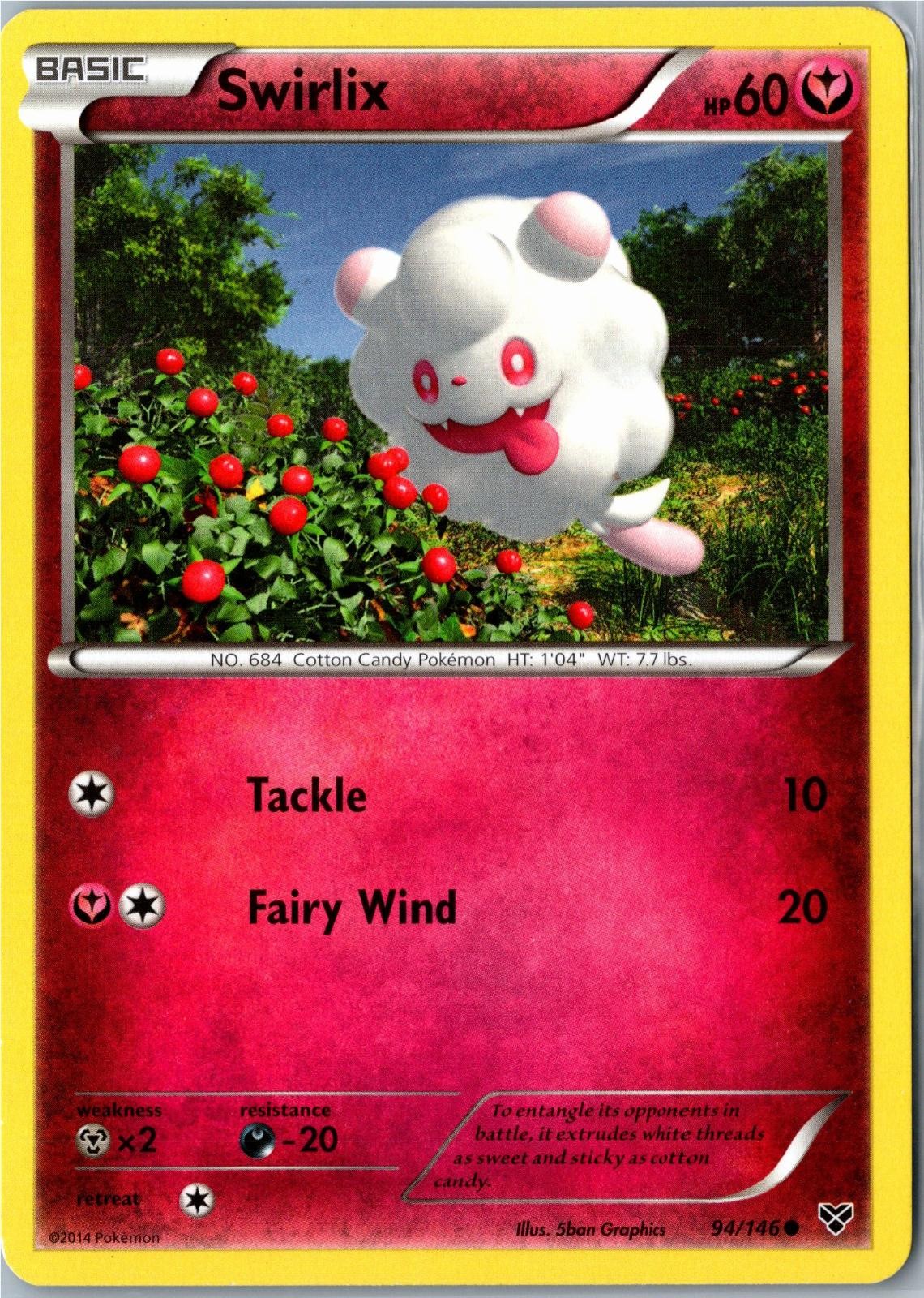 Swirlix XY 94/146 Common Moderately Played - Mid Era Pokemon Card