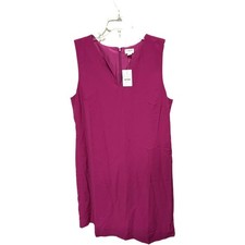 J. Crew Fuchsia Pink Slit Neck Sleeveless Mini Dress NWT Size 14 Business Casual