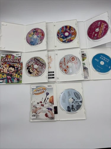 New ListingHuge Wii Game Lot (7 Games) – Wii Sports+ Action Dance Karaoke Bundle- READ DESC