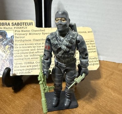 Vintage 1984 GI Joe ARAH V1 Firefly Complete Original Accessories W/File Card*27