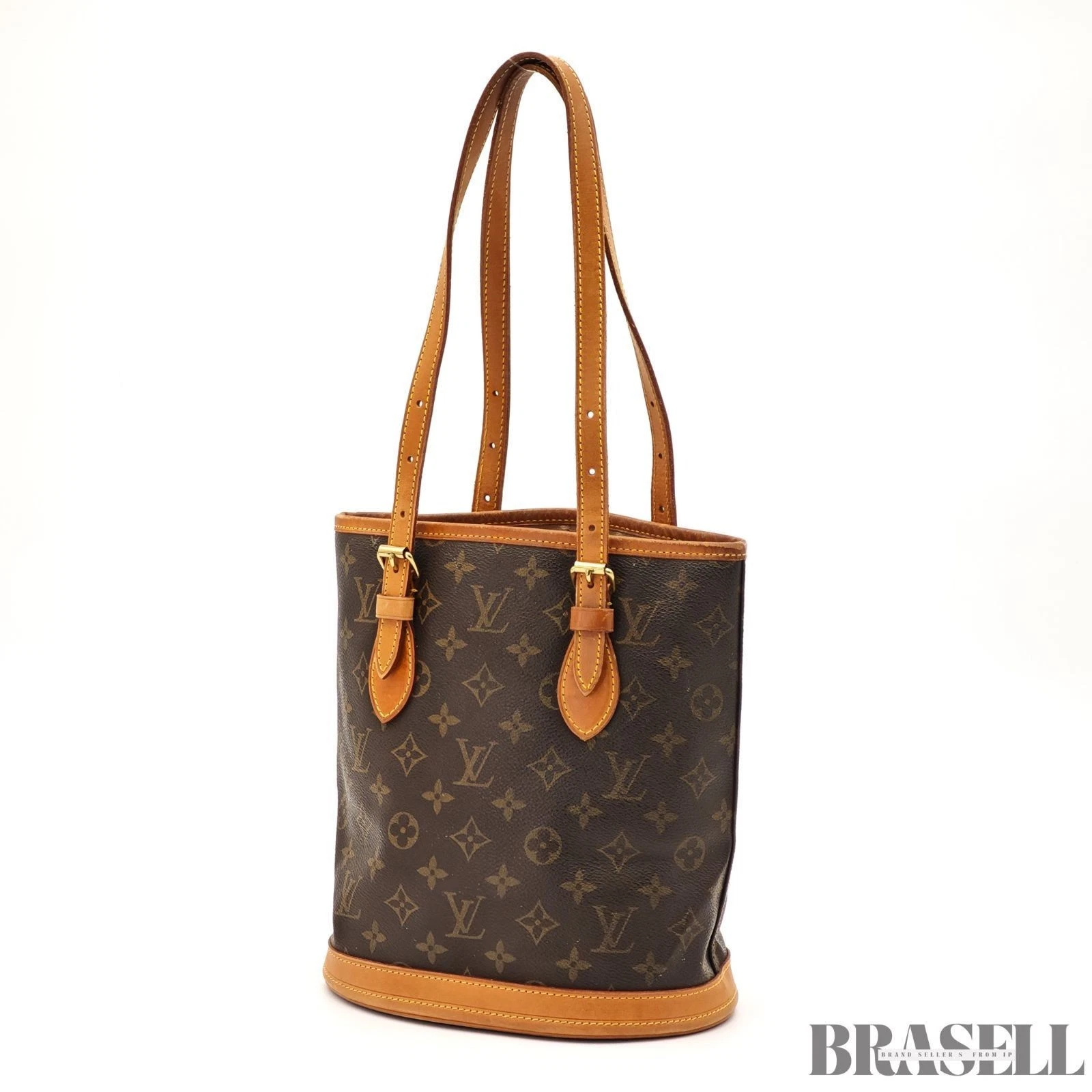 Vuitton — LOUIS VUITTON Bucket PM M42238 Tote Shoulder Bag Monogram Brown Women's