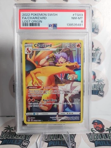 Charizard TG03/TG30 Swsh11: Lost Origin Trainer Gallery Holo PSA 8