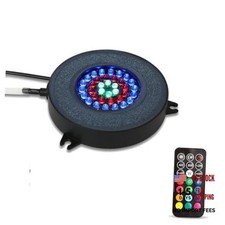 LED Aquarium Air Bubble Light Fish Tank Air Curtain Bubble Stone Black Round