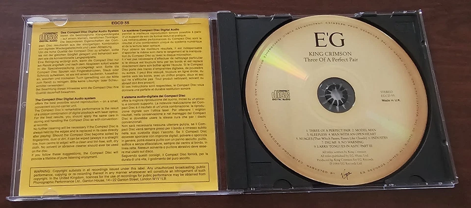 King Crimson - Three of a Perfect Pair (1984) CD reissue in Excellent condition. - Image 3 of 3