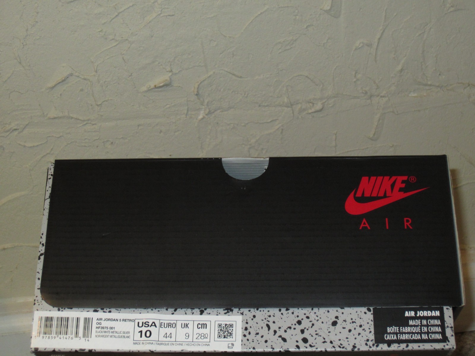 Nike Air Jordan 5 Retro OG Black Metallic Reimagined Silver Men's Size 10 NEW! thumbnail 2