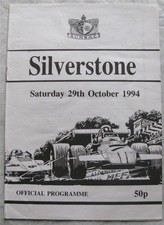 SILVERSTONE 29 Oct 1994 SUNBAC National Circuit Official Programme