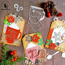 Christmas Mug Metal Cutting Dies Card Making Stencils Scrapbooking Paper Crafts