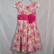 Jona Michelle Girls Pink Floral Dress Sequins Party Pageant Easter Size 8