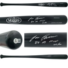 Jose Canseco Auto Black L Slugger Pro Stock Baseball Bat A's 88 AL MVP 40/40