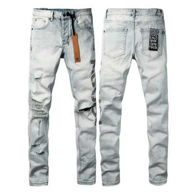 Ksubi Men's Light Blue Ripped Denim Pants High Street Jeans