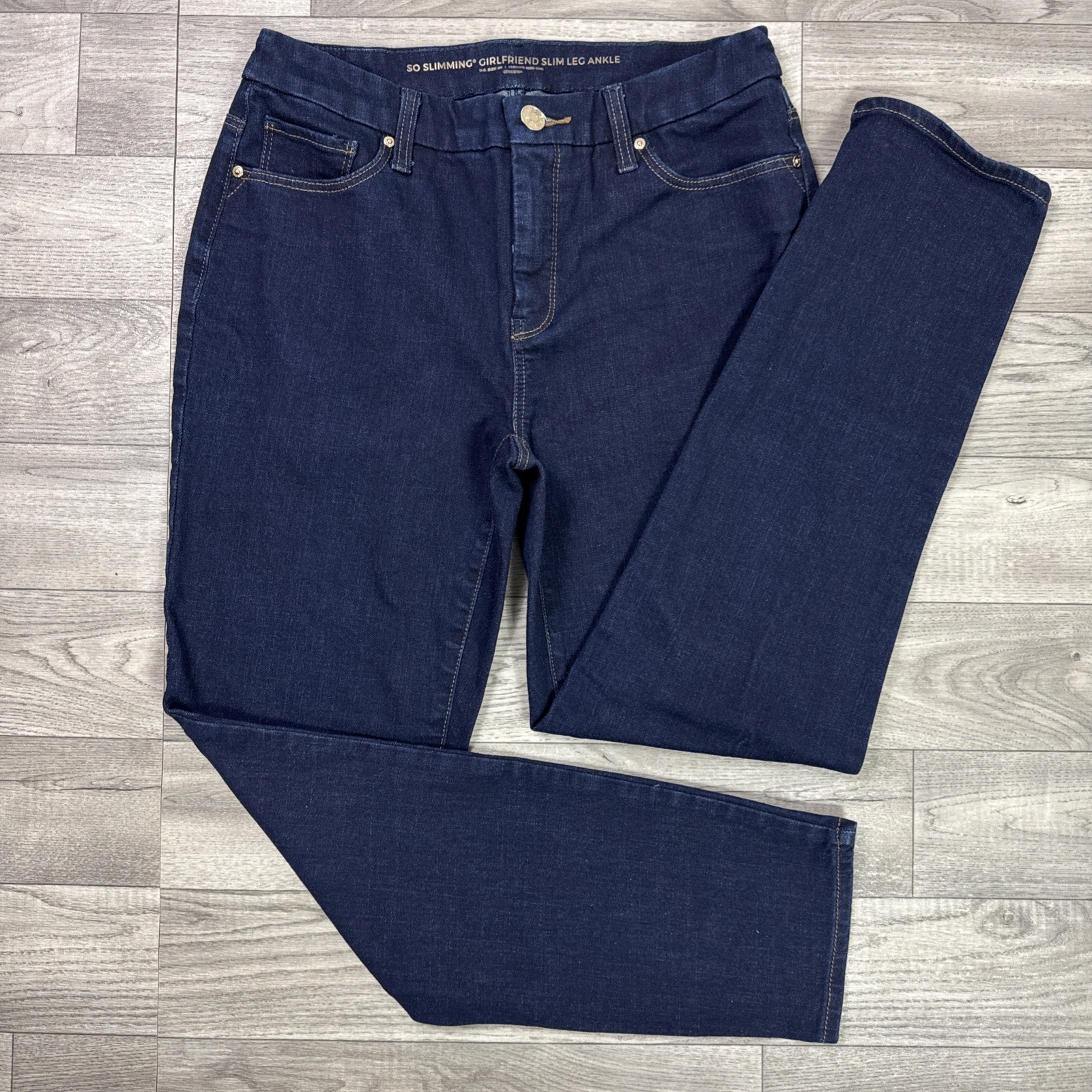 Chico's So Slimming Girlfriend Slim Leg Ankle Jeans Dark Wash sz 00 (size 2)